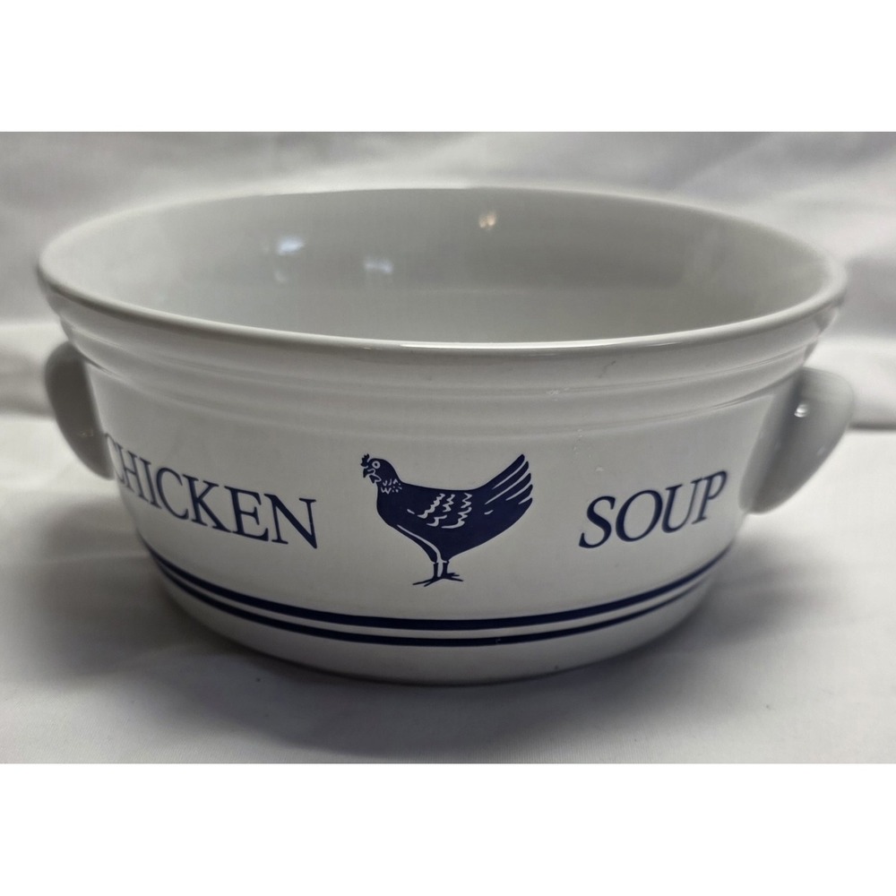 Vintage Blue Chicken Soup Bowl F.T.D.A. Circa 1985 2 cups - Ex Condition Korea